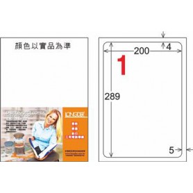 龍德 LD-860-TI-C A4噴墨影印電腦標籤 透明PET材質 透明 289x200mm 96格 5大張