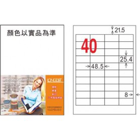 龍德 LD-8109-TI-C A4噴墨影印電腦標籤 透明PET材質 透明 25.4x48.5mm 40格 5大張