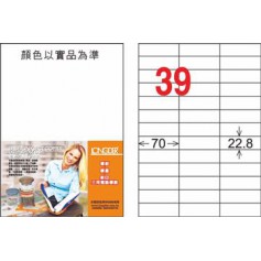 龍德 LD-838-TI-C A4噴墨影印電腦標籤 透明PET材質 透明 22.8x70mm 39格 5大張