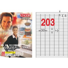 龍德 LD-850-TI-A A4噴墨影印電腦標籤 透明PET材質 透明 10x30mm 203格 80大張