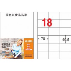 龍德 LD-875-TI-C A4噴墨影印電腦標籤 透明PET材質 透明 49.5x80mm 18格 5大張