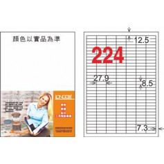 龍德 LD-872-TI-C A4噴墨影印電腦標籤 透明PET材質 透明 8.5x27.9mm 224格 5大張