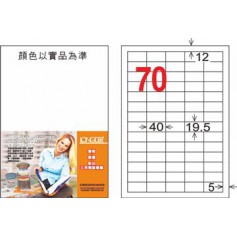 龍德 LD-878-TI-C A4噴墨影印電腦標籤 透明PET材質 透明 19.5x50mm 70格 5大張