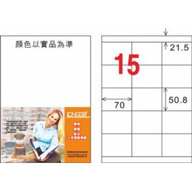 龍德 LD-883-TI-C A4噴墨影印電腦標籤 透明PET材質 透明 50.8x70mm 15格 5大張