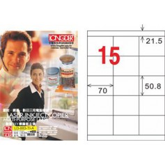 龍德 LD-883-TI-A A4噴墨影印電腦標籤 透明PET材質 透明 50.8x70mm 15格 80大張