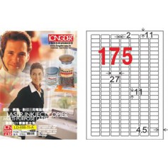 龍德 LD-888-TI-A A4噴墨影印電腦標籤 透明PET材質 透明 11x27mm 175格 80大張
