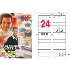 龍德 LD-889-TI-A A4噴墨影印電腦標籤 透明PET材質 透明 21.2x83.8mm 24格 80大張