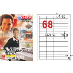 龍德 LD-890-TI-A A4噴墨影印電腦標籤 透明PET材質 透明 16.9x48.5mm 68格 80大張