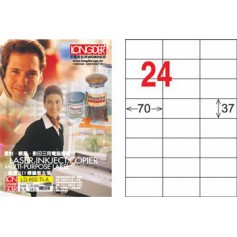 龍德 LD-802-TI-A A4噴墨影印電腦標籤 透明PET材質 透明 37x70mm 24格 80大張