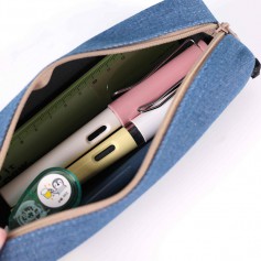 珠友  牛仔手提小筆袋/鉛筆盒/文具袋