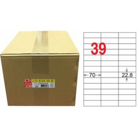 龍德 LD-838-W-B A4三用電腦標籤 39格 白色 1000大張
