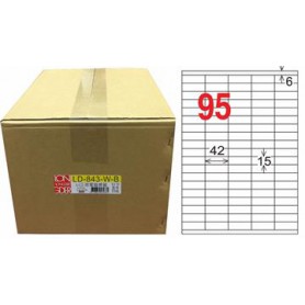 龍德 LD-843-W-B A4三用電腦標籤 95格 白色 1000大張