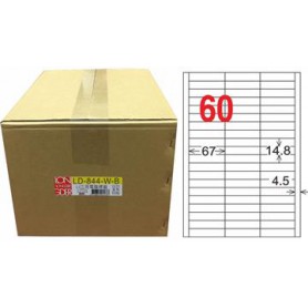 龍德 LD-844-W-B A4三用電腦標籤 60格 白色 1000大張