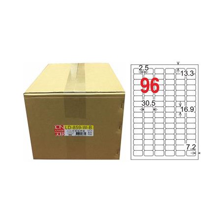 龍德 LD-859-W-B A4三用電腦標籤 96格 白色 1000大張
