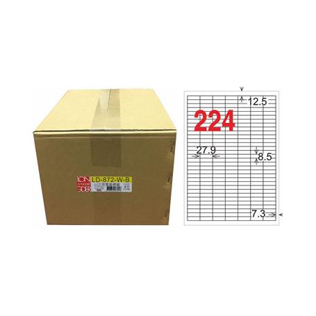 龍德 LD-872-W-B A4三用電腦標籤 224格 白色 1000大張