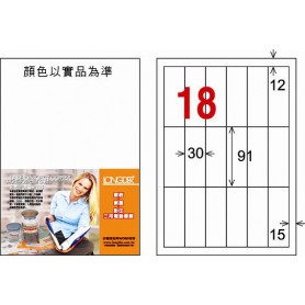 龍德 LD-879-W-C A4三用電腦標籤 18格 白色 20大張
