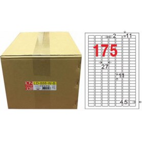 龍德 LD-888-W-B A4三用電腦標籤 175格 白色 1000大張