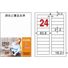 龍德 LD-889-W-C A4三用電腦標籤 24格 白色 20大張