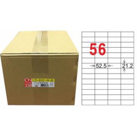 龍德 LD-892-W-B A4三用電腦標籤 56格 白色 1000大張