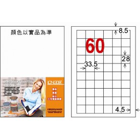 龍德 LD-894-W-C A4三用電腦標籤 60格 白色 20大張