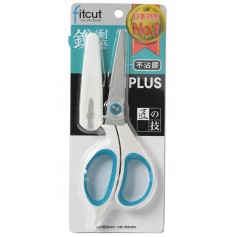 PLUS 不沾膠剪刀 附收納蓋 藍 SC-165AF