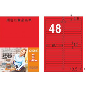 龍德 AR系列 紅色銅版雷射影印標籤 中包105 大張