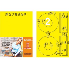 龍德 AY系列 黃色銅版雷射影印標籤 中包105 大張