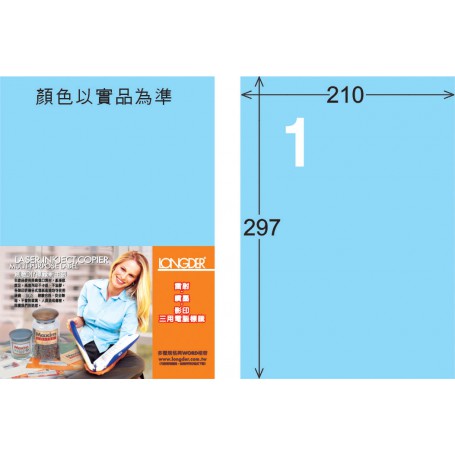 龍德 B系列 淺藍三用電腦標籤 中包105 大張