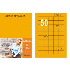 龍德 FO系列 螢光橘雷射影印標籤 小包20 大張
