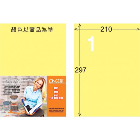 龍德 Y系列 淺黃三用電腦標籤 中包105 大張