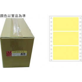 龍德 黃色點陣電腦標籤 箱裝（LD-600系列 連續報表標籤）
