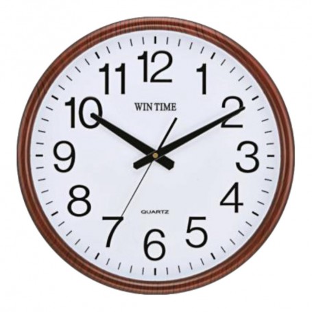 WIN TIME 40cm 辦公室大掛鐘 W-2145 紅棕木紋框