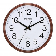 WIN TIME 40cm 辦公室大掛鐘 W-2145 紅棕木紋框